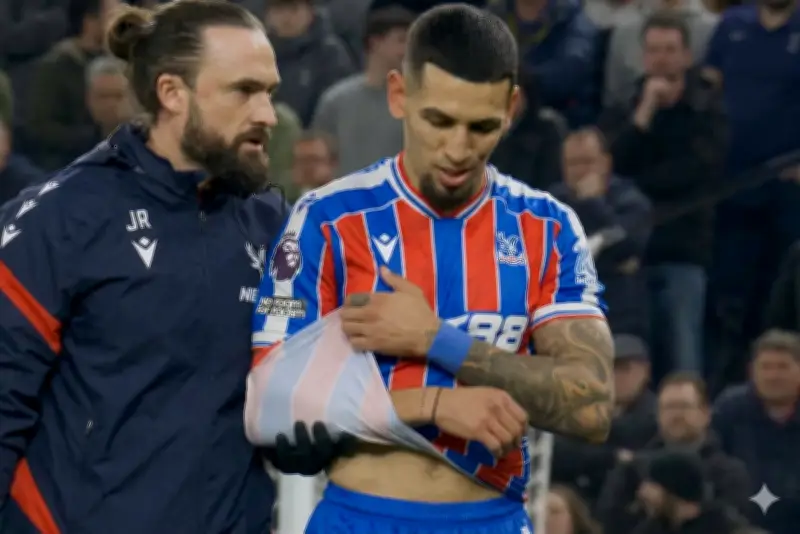 Daniel Muñoz sufre lesión en Crystal Palace vs Tottenham; preocupa a Selección Colombia