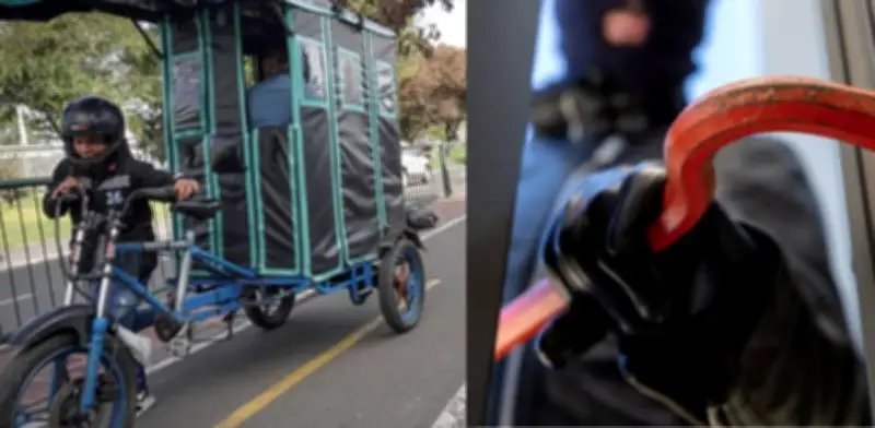 Delincuentes roban moto en Engativá usando bicitaxi como vehículo de fuga