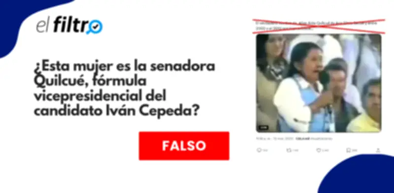 Desmienten video viral: persona que felicita a Uribe no es Aída Quilcué, fórmula de Cepeda