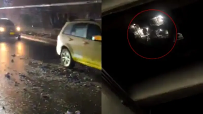 Desprendimiento de material en deprimido de la 72 obliga a cierre parcial en Bogotá