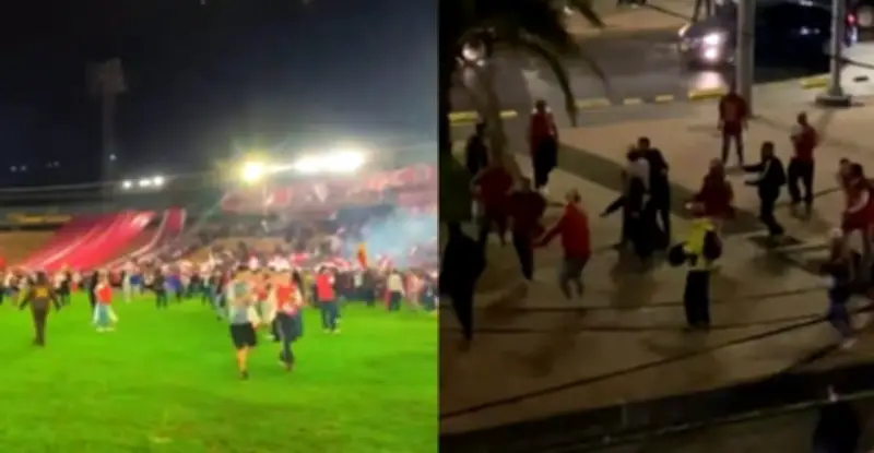 Disturbios en celebración de 85 años de Santa Fe: hinchas protagonizan desmanes en El Campín