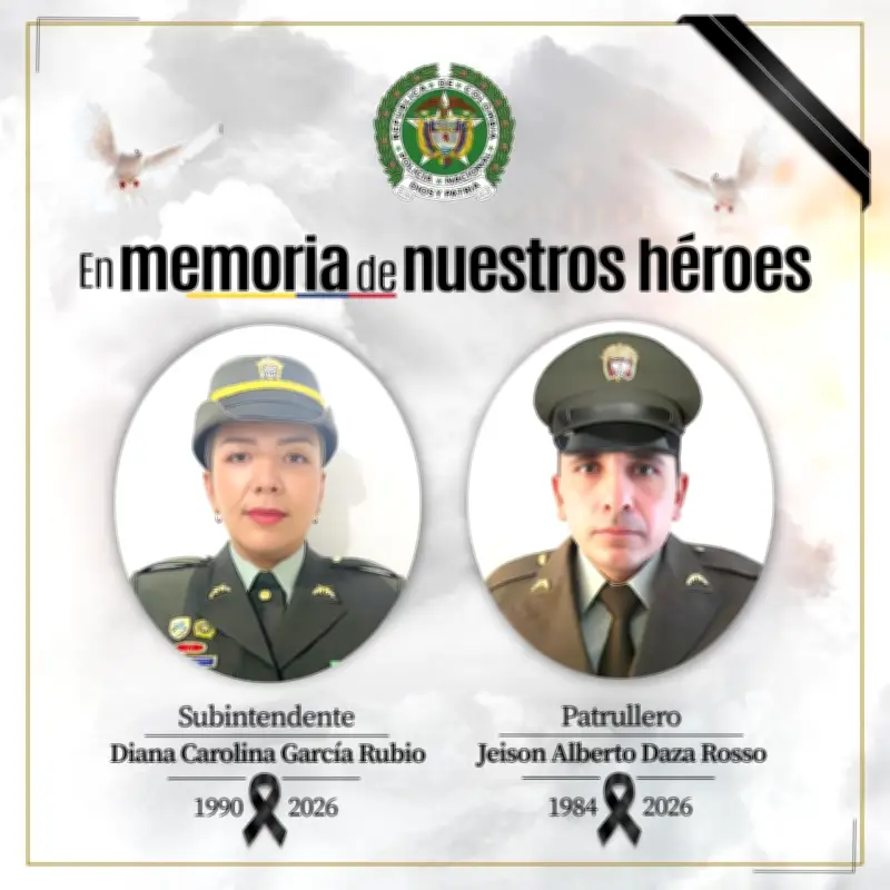 Dos policías asesinados en ataque armado en Cundinamarca mientras cumplían labores de seguridad vial