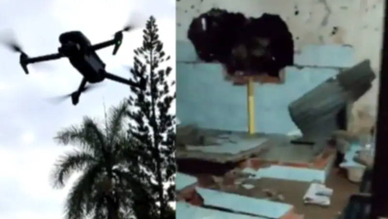 Drones explosivos atacan estación policial en Arenal, Bolívar: reportan heridos y daños materiales