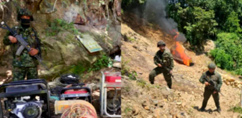 Ejército interviene 8 unidades de minería ilegal en Buriticá, Antioquia: ya suman 17 afectadas