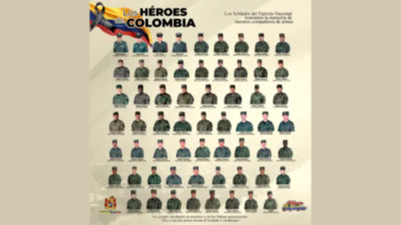 Ejército Nacional identifica a los 61 soldados fallecidos en accidente aéreo en Putumayo