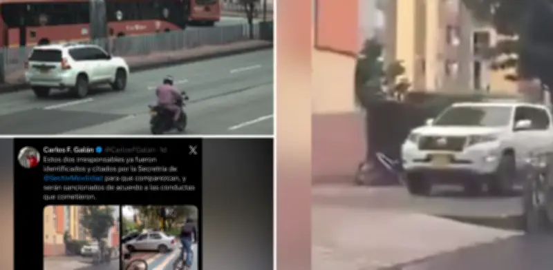 Empresario dueño de camioneta de lujo subió a andén mientras ruta escolar dejaba niños en Bogotá