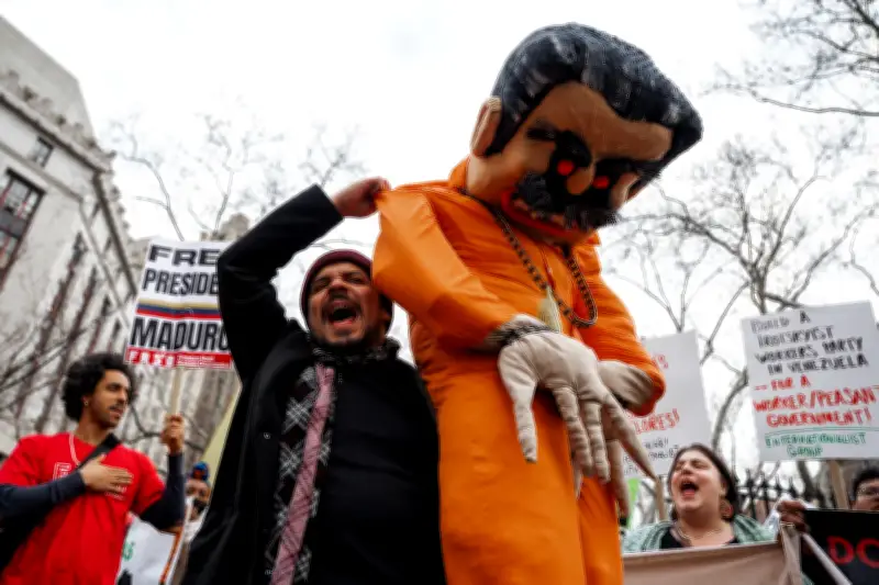 Enfrentamientos en Nueva York por audiencia de Maduro: opositores y simpatizantes chocan