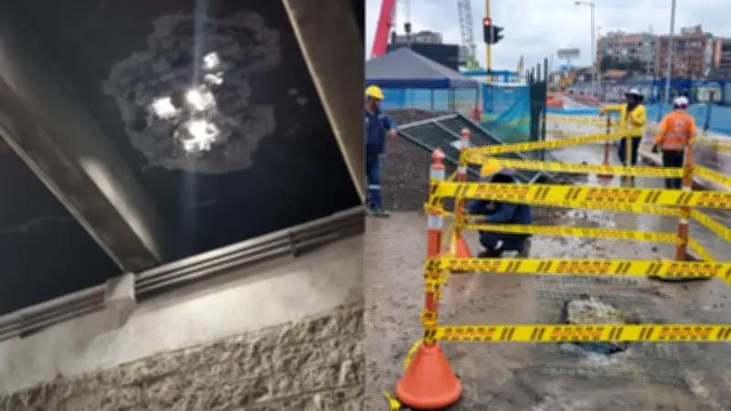 Error en obras del Metro de Bogotá abre hueco en la calle 72 y genera cierre vial