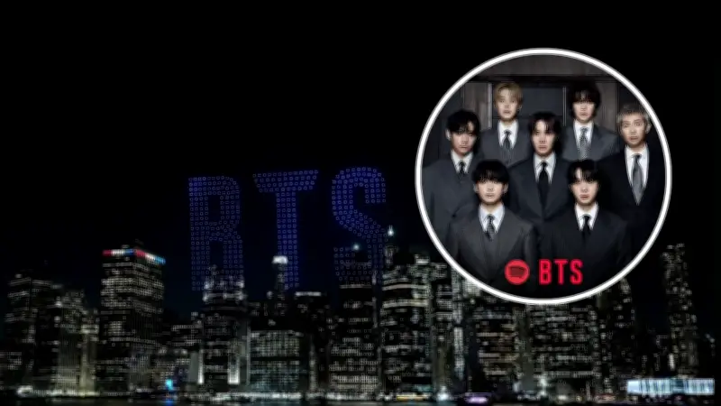 Espectáculo de drones en Nueva York anticipa el regreso de BTS con su álbum Arirang