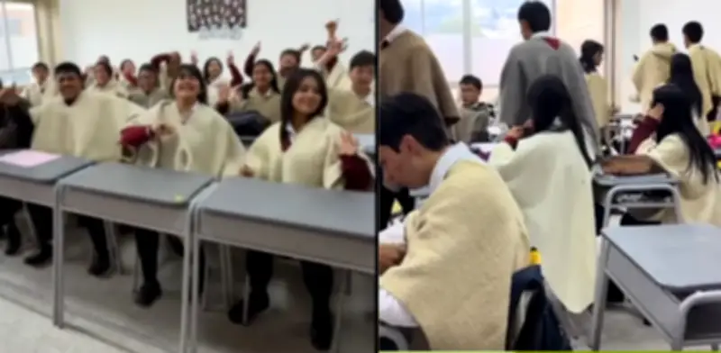 Estudiantes de Boyacá cambian chaquetas de graduación por ruanas tradicionales en emotivo gesto cultural