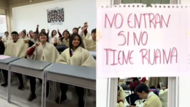 Estudiantes de Boyacá reemplazan chaquetas de promoción por ruanas en gesto cultural
