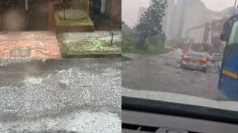 Fuerte granizada y lluvias afectan varios sectores de Bogotá y generan problemas de movilidad