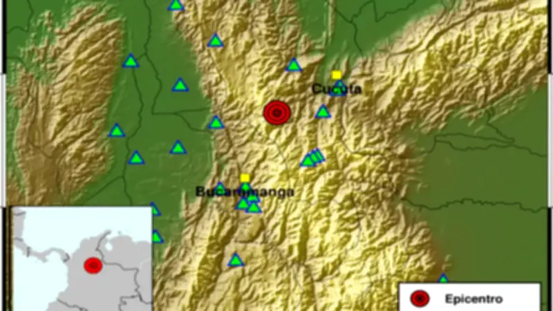 Fuerte sismo de magnitud 5.3 sacude el noreste de Colombia, con epicentro en Norte de Santander