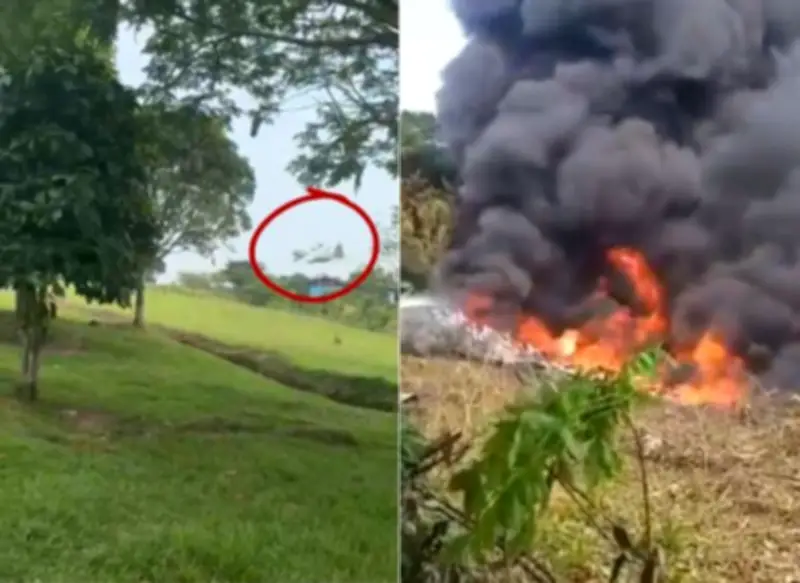Grabación muestra caída de avión Hércules de la FAC en Putumayo con más de 120 tripulantes