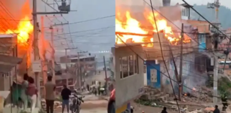 Grave incendio en vivienda cercana a fábrica de muebles en Soacha, Cundinamarca