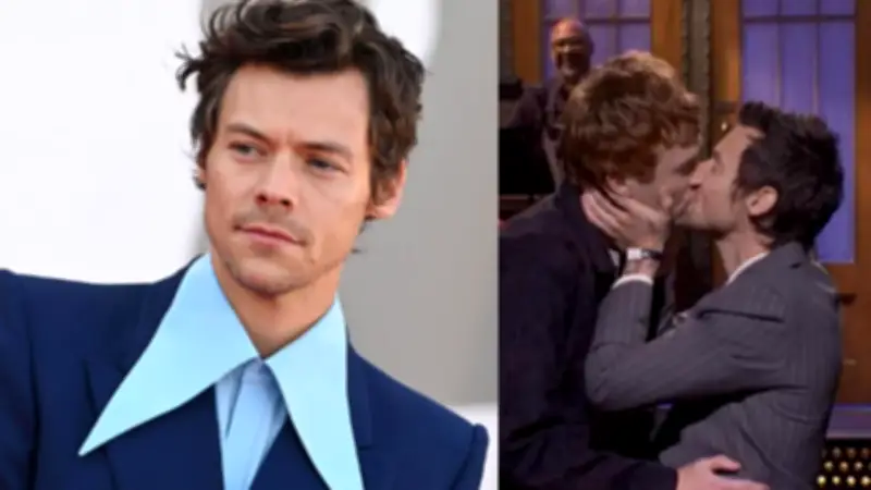Harry Styles responde con humor y un beso a críticas de 'queerbaiting' en SNL