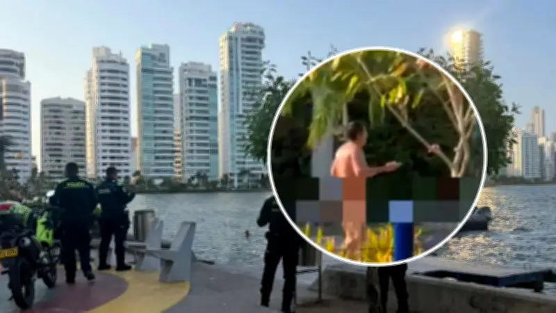 Hombre desnudo capturado tras lanzarse a la bahía de Cartagena en Castillogrande