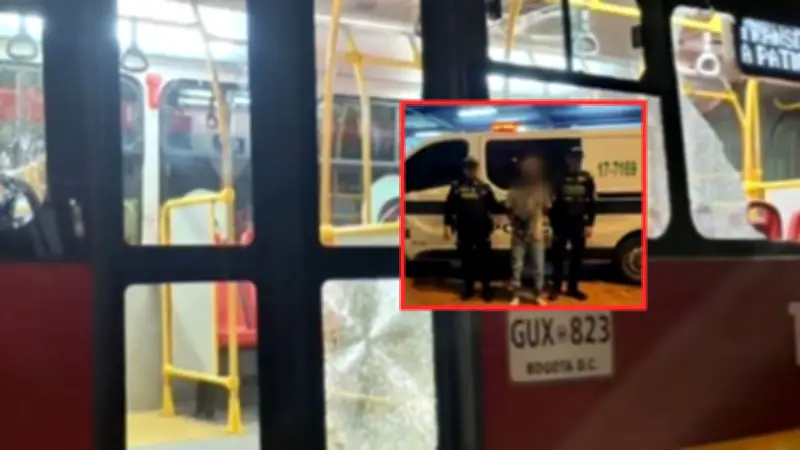 Hombre destruye bus de TransMilenio en Bogotá tras negativa de pasajeros a darle dinero