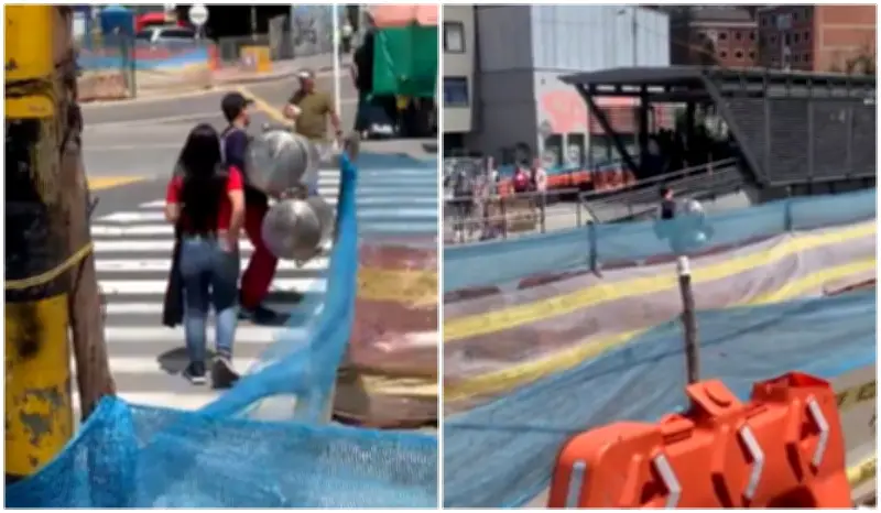 Hombre roba caneca pública y se cuela en Transmilenio en Bogotá