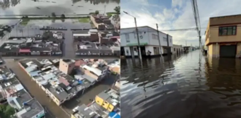 Imágenes aéreas muestran devastación en Facatativá: más de 3.400 afectados por inundaciones