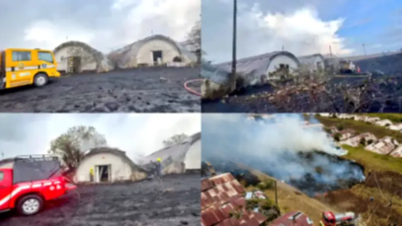 Incendio forestal en Chocontá afecta bodegas de Licorera de Cundinamarca y cierra vía Bogotá-Tunja