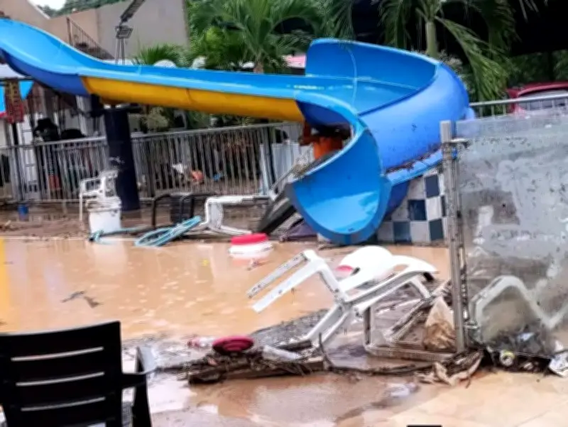 Inundaciones en Melgar dañan centro vacacional y afectan a familias durante Semana Santa