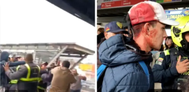 Investigan violento altercado entre guardas y usuarios en estación Pradera de Transmilenio