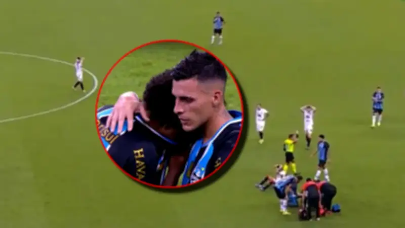 Jugador estrella sufre grave lesión en partido Gremio vs Vitória y es evacuado en ambulancia