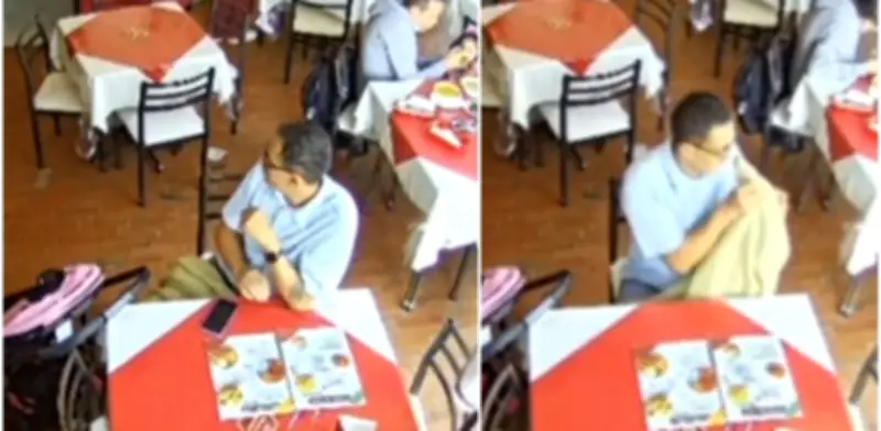 Ladrón bien vestido roba bolso en restaurante de Bogotá: video muestra su hábil modus operandi