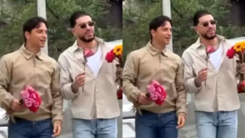 Maluma y Ryan Castro sorprenden repartiendo flores en semáforo de Estados Unidos