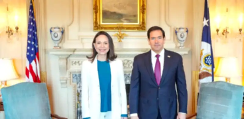 María Corina Machado califica de 'excelente' su encuentro con Marco Rubio en Washington