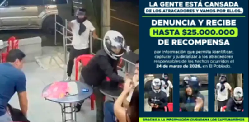 Medellín ofrece $25 millones por captura de atracadores en El Poblado, vinculados a 'La Terraza'