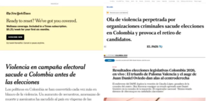 Medios internacionales destacan violencia y polarización en elecciones colombianas