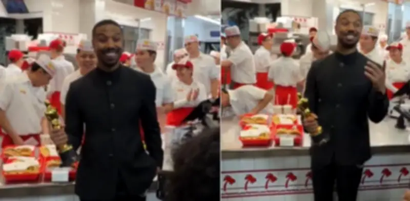 Michael B. Jordan celebra su Óscar con hamburguesa en In-N-Out y sorprende a todos