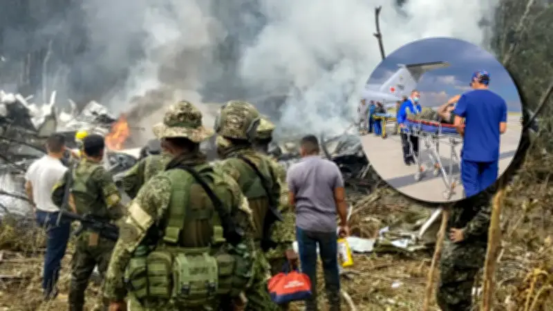 Militares heridos en accidente de avión Hércules llegan a Bogotá para atención médica