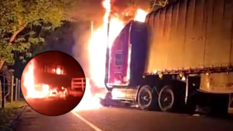 Mineros queman vehículos y desconocen primeros acuerdos para levantar protesta en Bajo Cauca