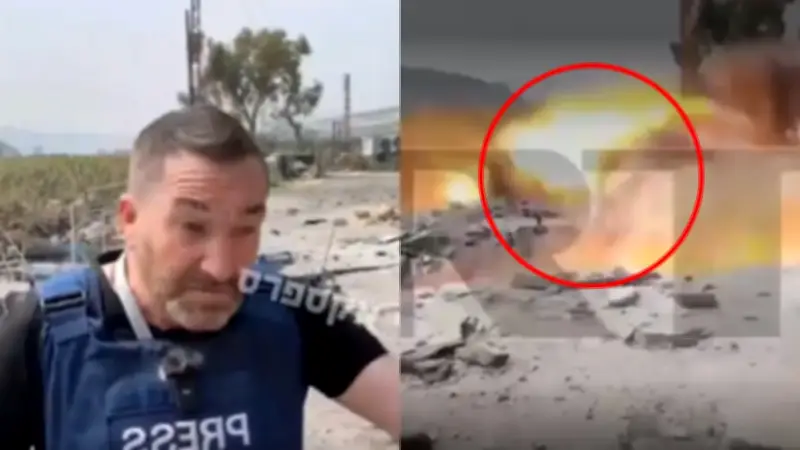 Misil impacta junto a periodista durante transmisión en vivo desde Líbano
