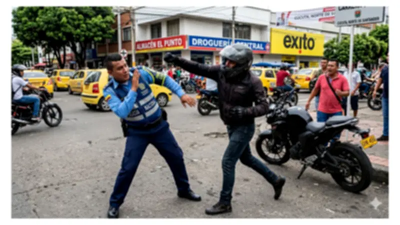 Motociclista agrede a patadas a agente de tránsito con discapacidad en Cúcuta