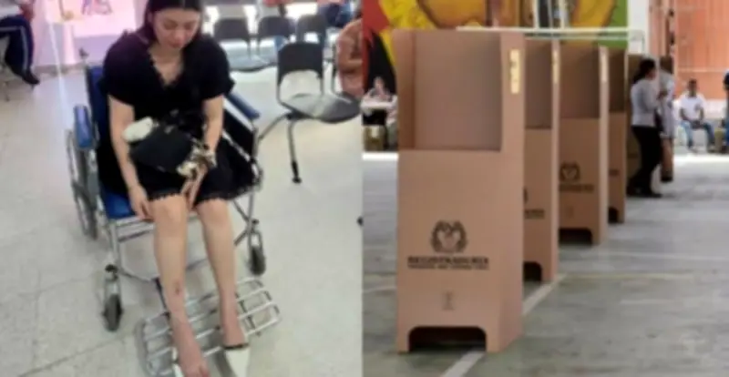 Mujer herida tras colapso de piso en puesto de votación de Barranquilla durante elecciones