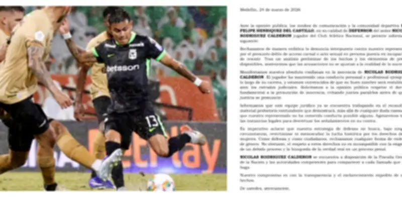Nicolás Rodríguez de Atlético Nacional rechaza denuncia por abuso sexual: su defensa se pronuncia