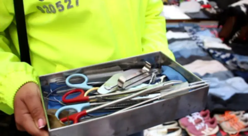 Operativo en Bogotá incauta instrumentos quirúrgicos usados vendidos sin higiene en la Carrera Séptima