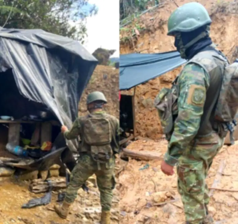 Operativo militar en Ecuador desmantela campamento de minería ilegal en Imbabura