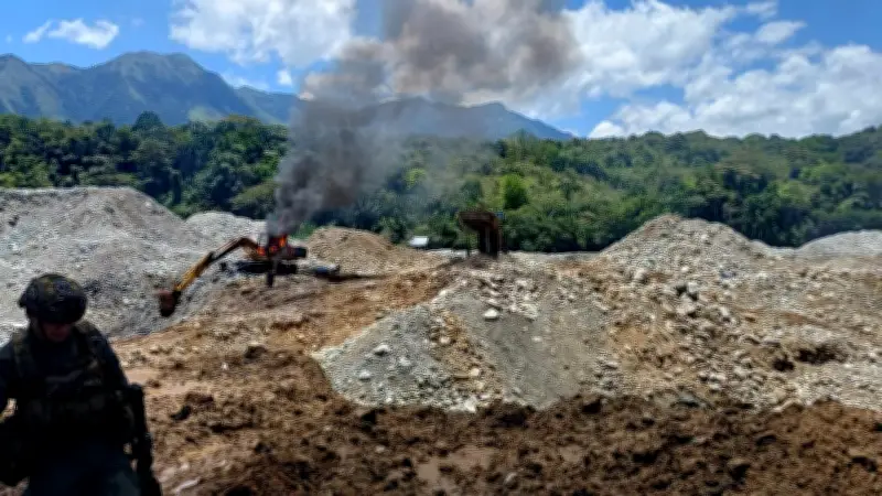 Operativos masivos en Tolima destruyen maquinaria de minería ilegal que afectó cientos de hectáreas