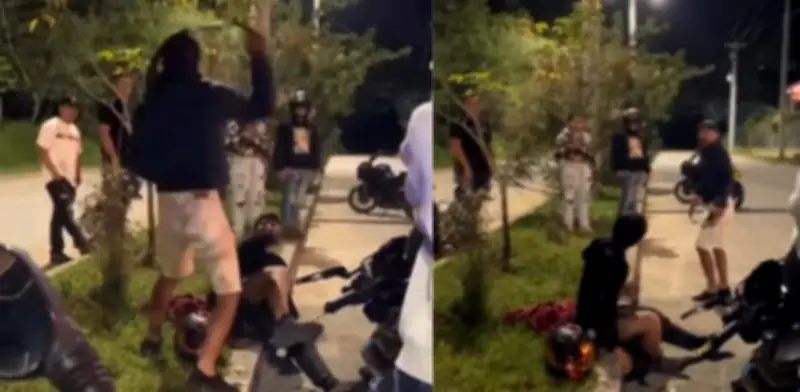 Padre castiga a su hijo con correazos tras accidente en piques ilegales en Huila