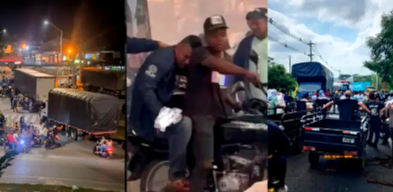 Paro minero en Bajo Cauca: masiva movilización, un herido con pólvora y vías cerradas