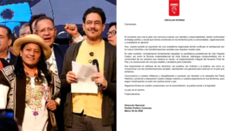 Partido Comunes respalda a Iván Cepeda y Aída Quilcué en campaña presidencial