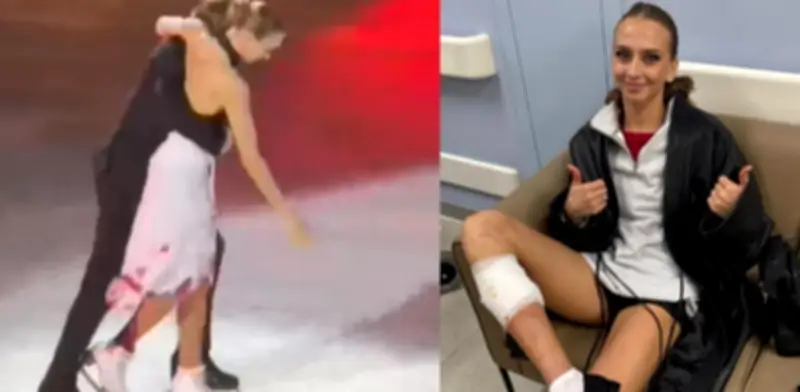 Patinadora mundial sufre corte profundo en pierna durante espectáculo y completa rutina