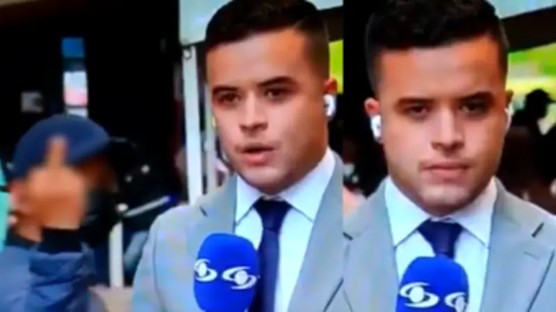 Periodista de Noticias Caracol recibe gesto ofensivo durante transmisión electoral en vivo