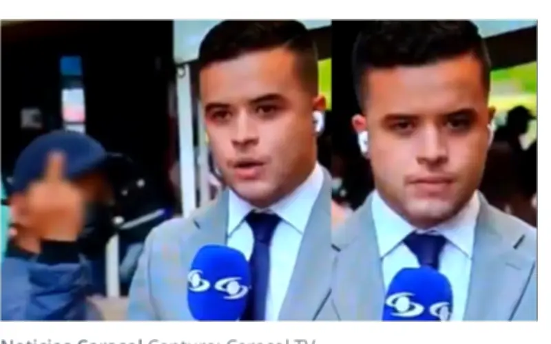 Periodista de Noticias Caracol recibe gesto ofensivo en transmisión electoral en vivo