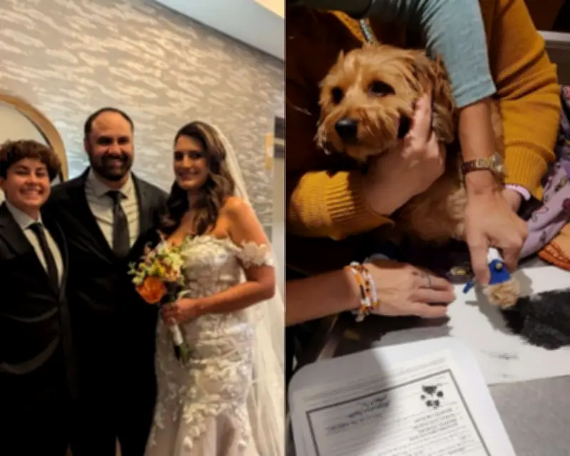 Perrita con cáncer terminal firma como testigo en boda de sus dueños en veterinaria